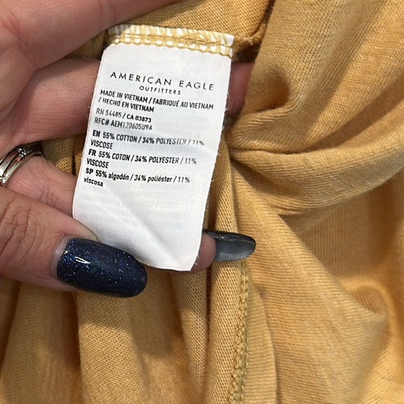 American Eagle Outfitters Women’s Mustard Yellow Short Sleeve Tee Size: XL NWT - Picture 8 of 8